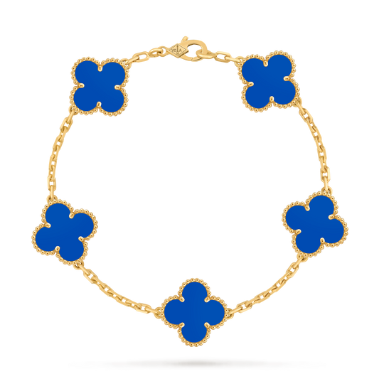 Avaline Alhambra bracelet, Blue Agate