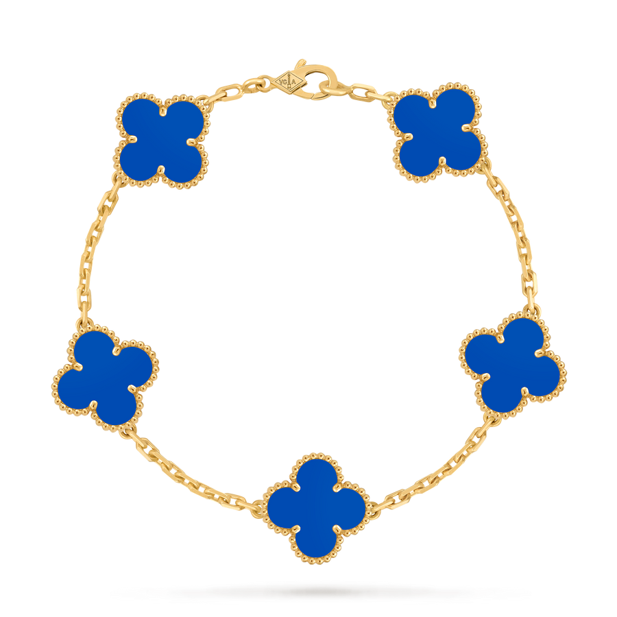 Avaline Alhambra bracelet, Blue Agate