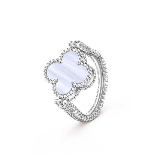 Avaline Alhambra reversible ring, Sky Chalcedony