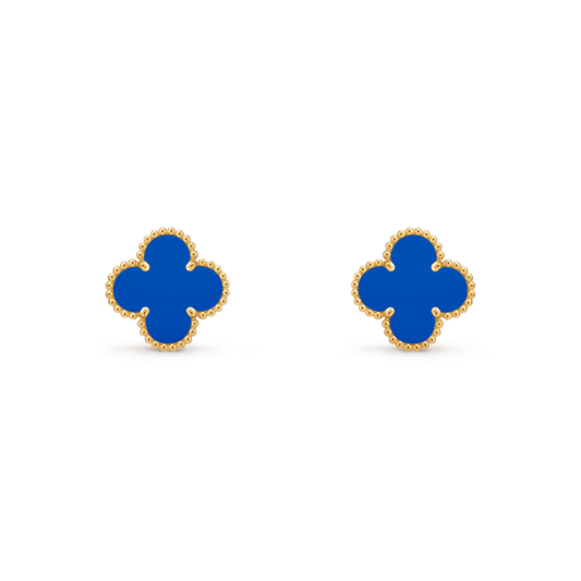 Avaline Alhambra earrings, Blue Agate