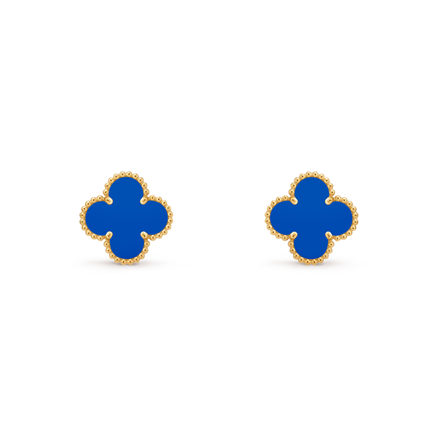 Avaline Alhambra earrings, Blue Agate