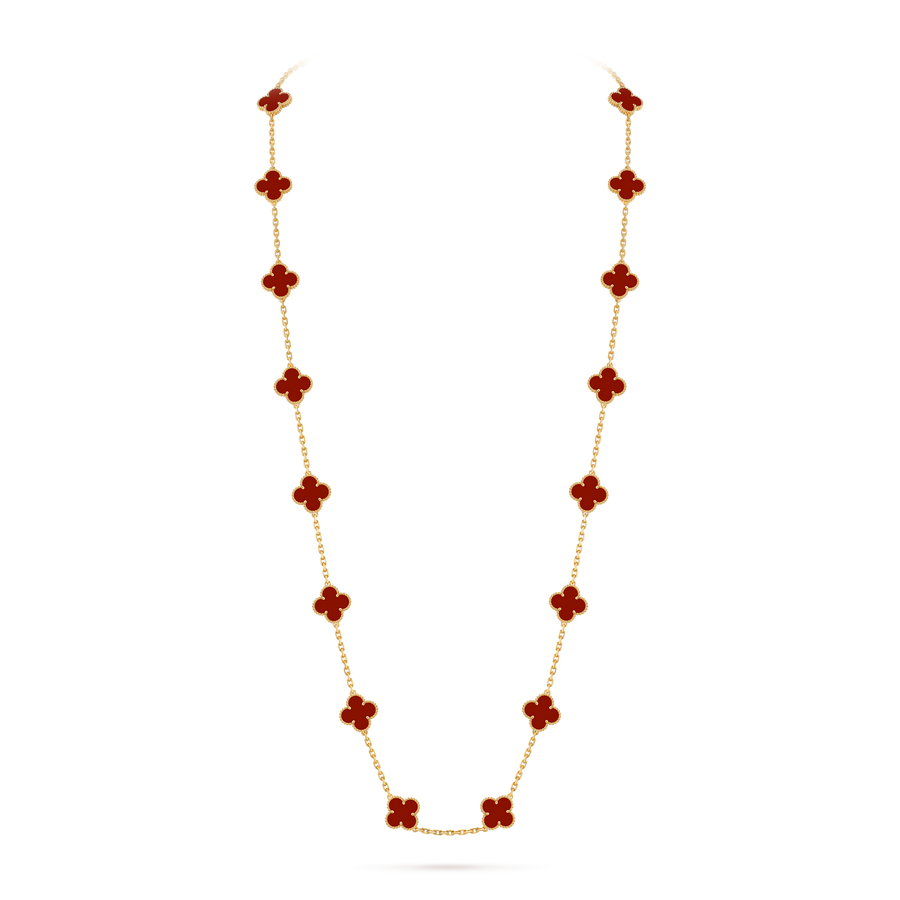 Avaline Alhambra long necklace, Red Carnelian