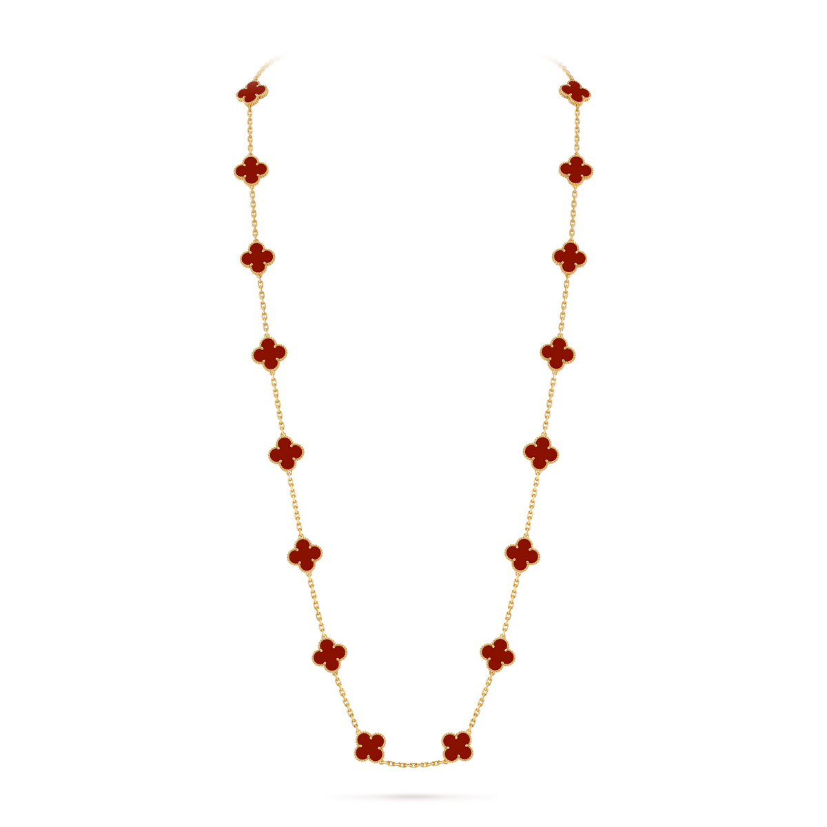 Avaline Alhambra long necklace, Red Carnelian