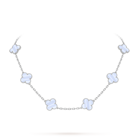 Avaline Alhambra necklace, Sky Chalcedony