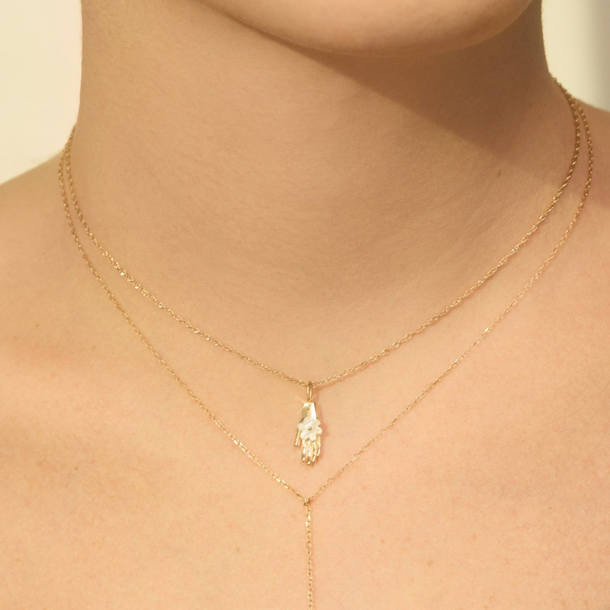 Avaline Night Blooming Jasmine Gold Charm
