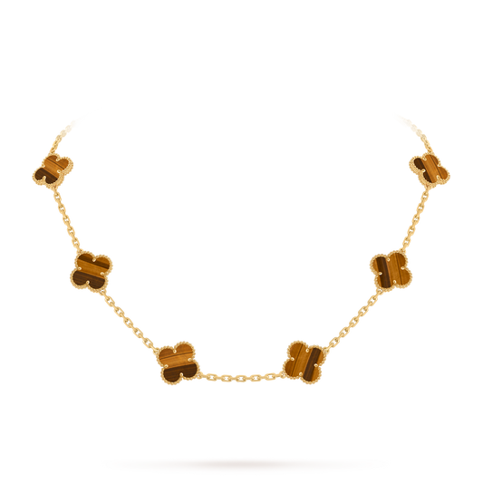 Avaline Alhambra necklace, Tiger Eye
