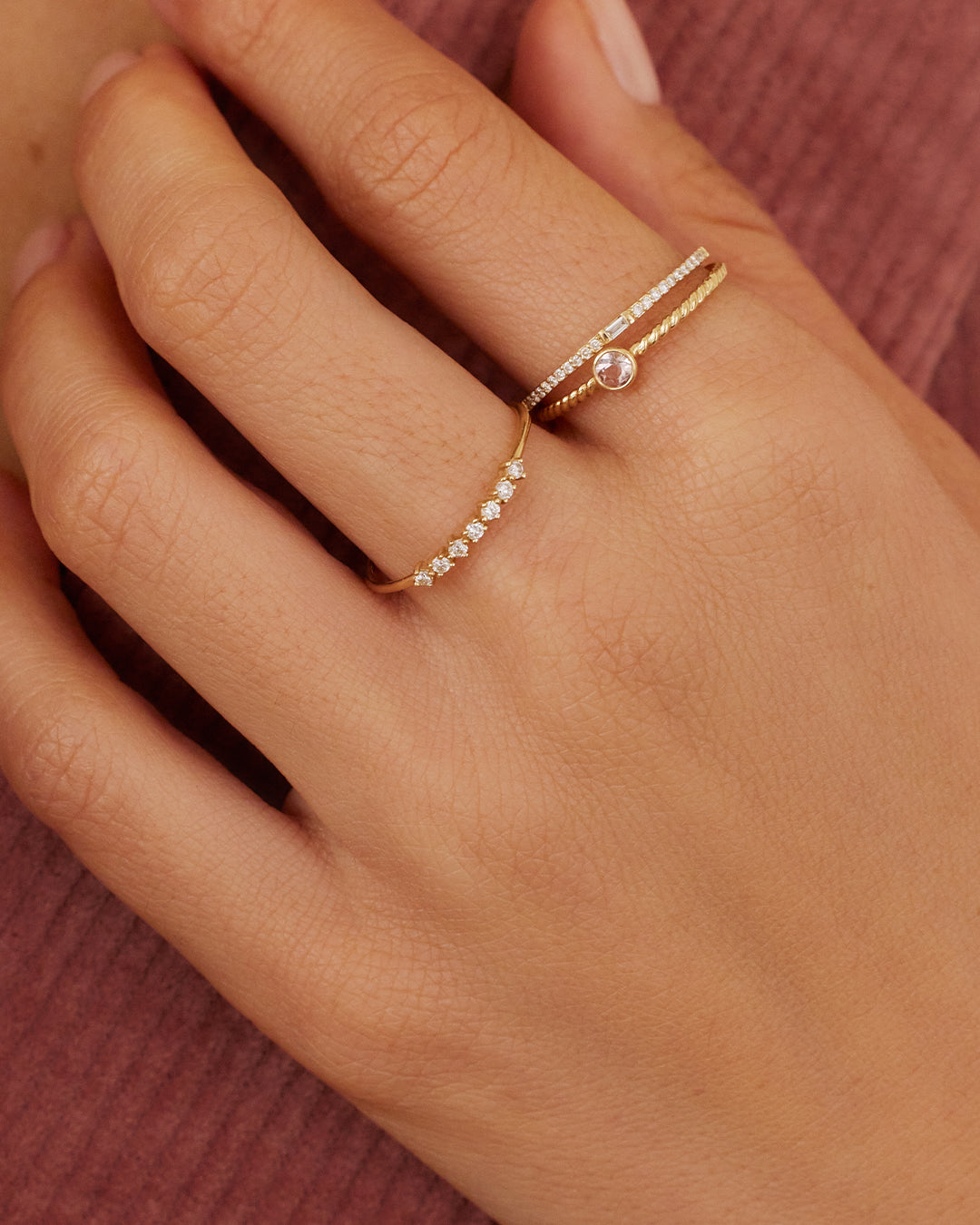 Avaline 14K Diamond Row Ring
