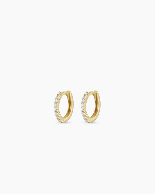 Avaline 14K Diamond Pavé Huggies