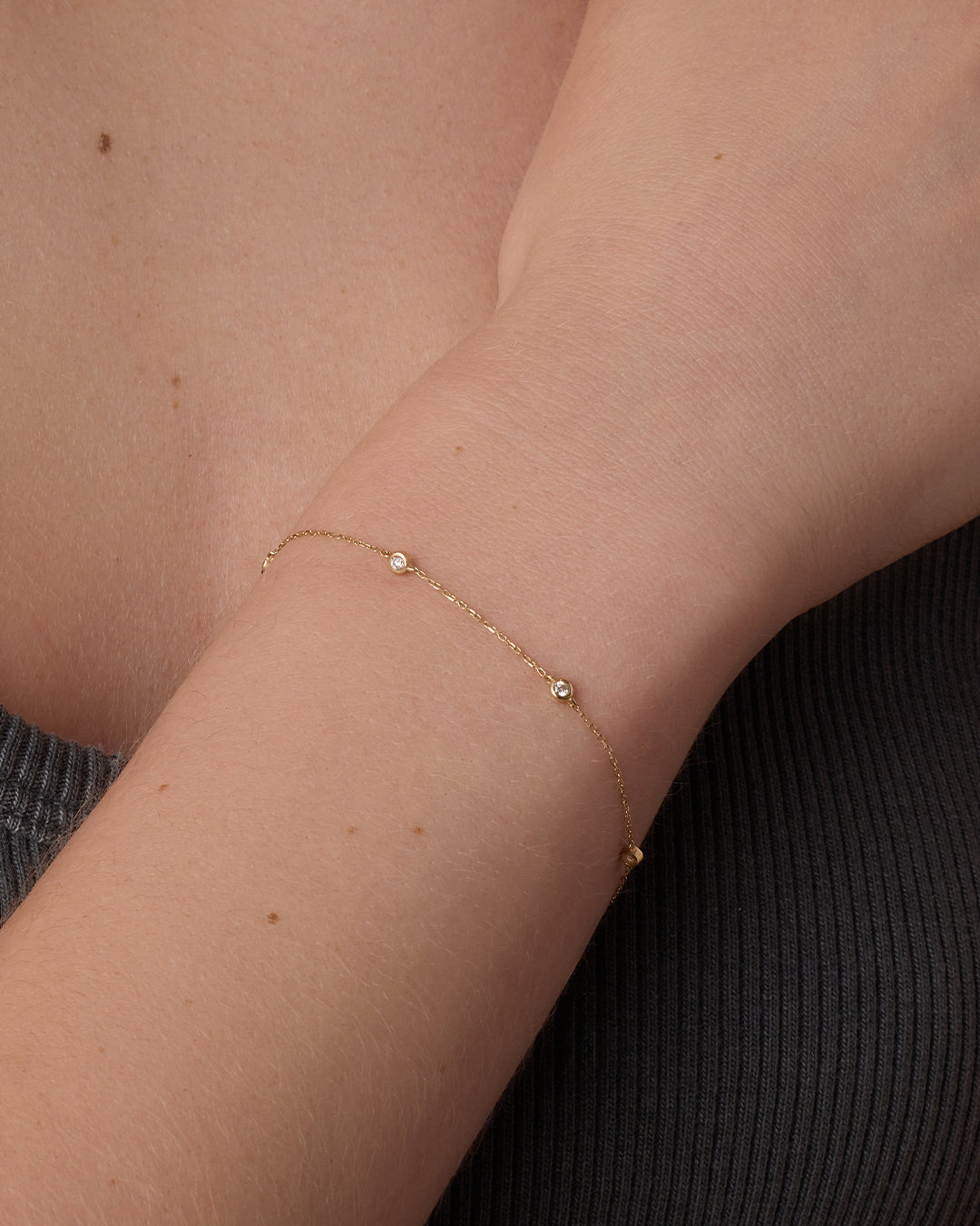 Avaline 14K Classic Five Diamond Bracelet