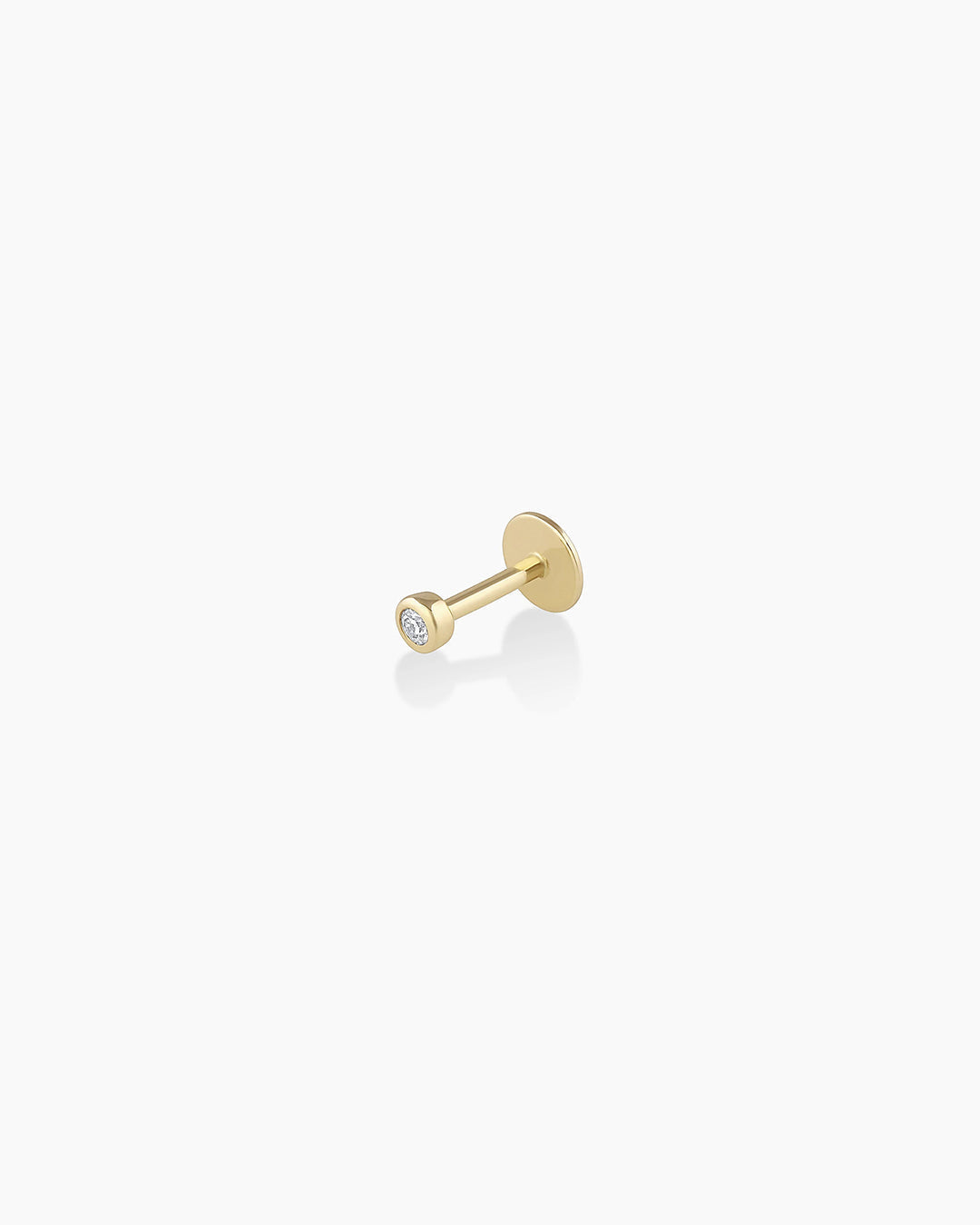 Avaline 14K Classic Diamond Flat Back Single Stud