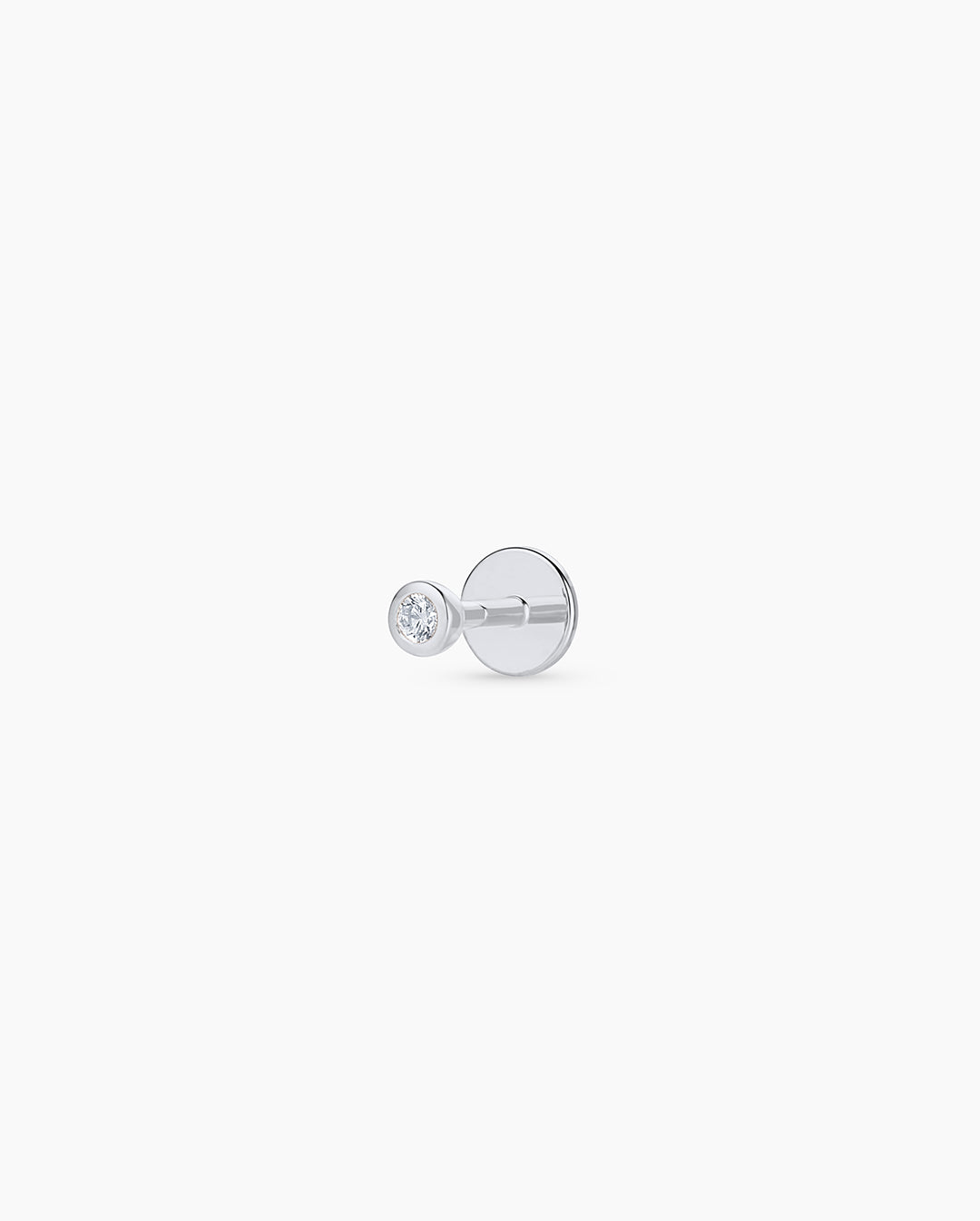 Avaline 14K Classic Diamond Flat Back Single Stud