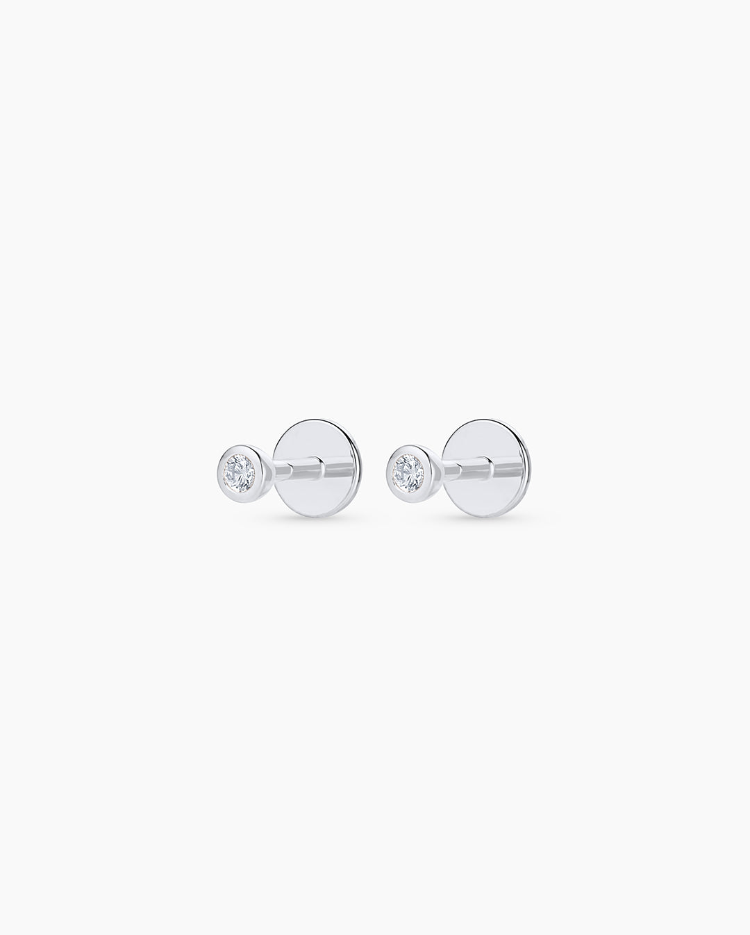 Avaline 14K Classic Diamond Flat Back Studs