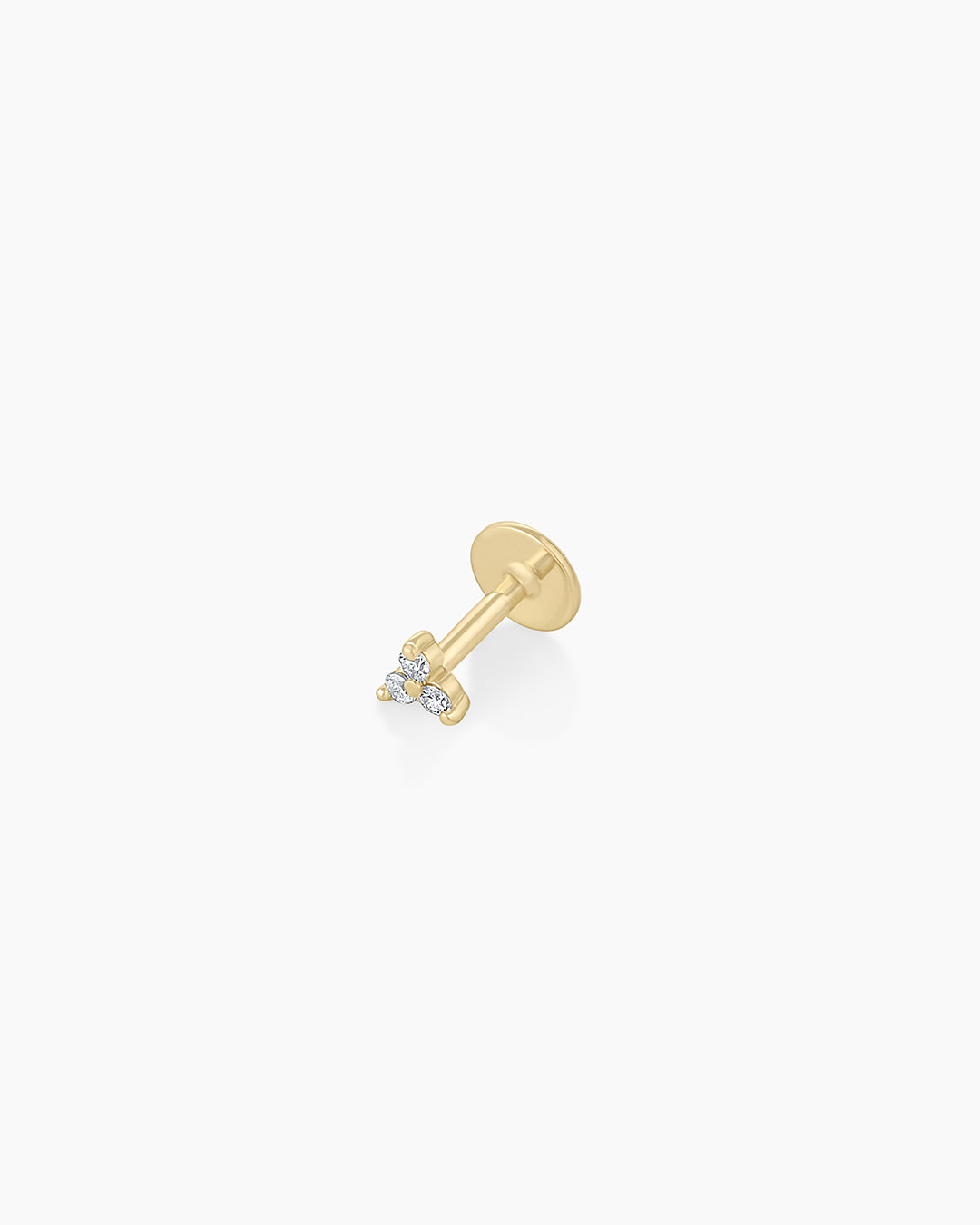 Avaline 14K Diamond Bali Flat Back Single Stud