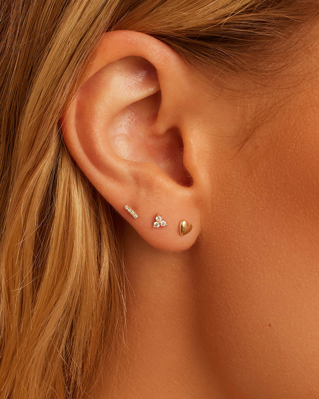 Avaline 14K Diamond Pavé Bar Flat Back Studs