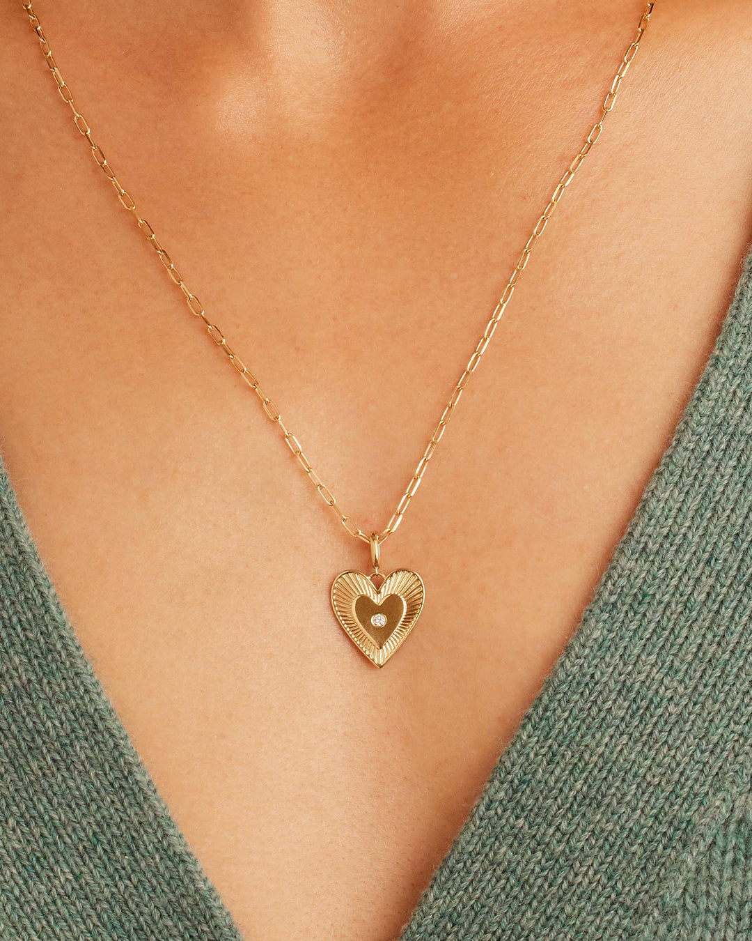 Avaline 14K Diamond Love Charm