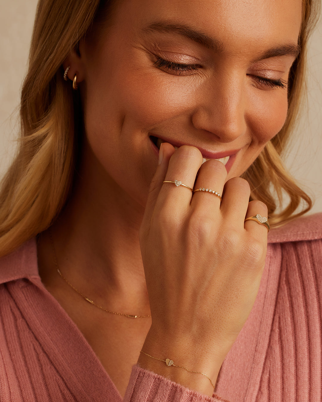 Avaline 14K Diamond Pavé Heart Ring
