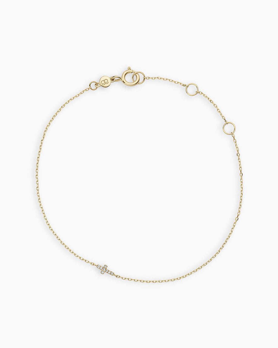 Avaline 14K Diamond Cross Bracelet
