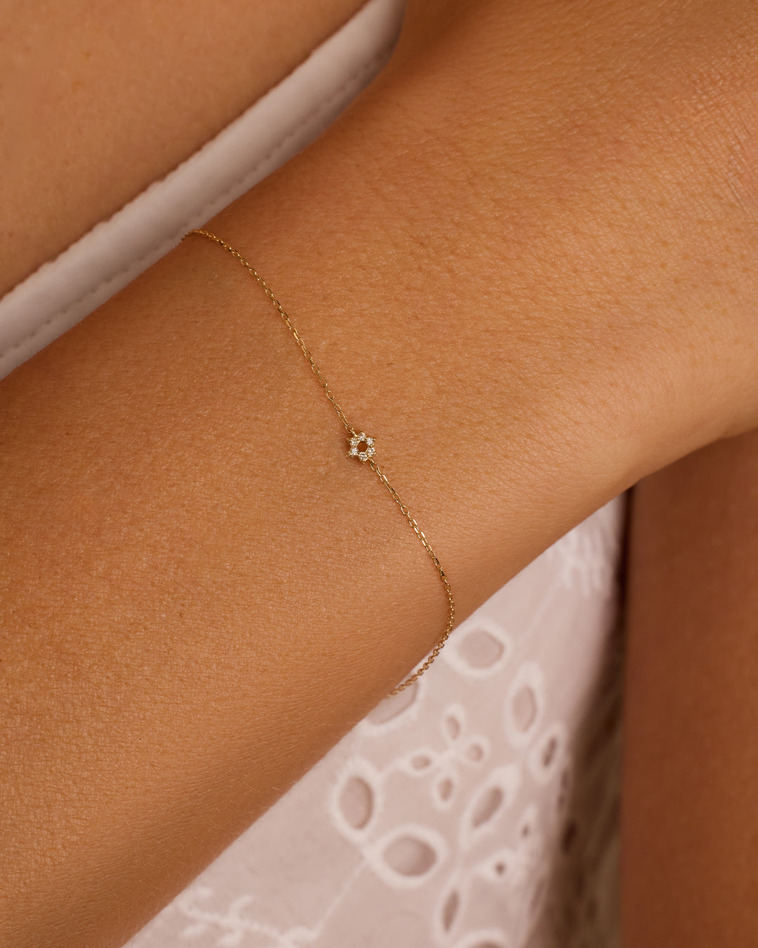 Avaline 14K Diamond Star of David Bracelet