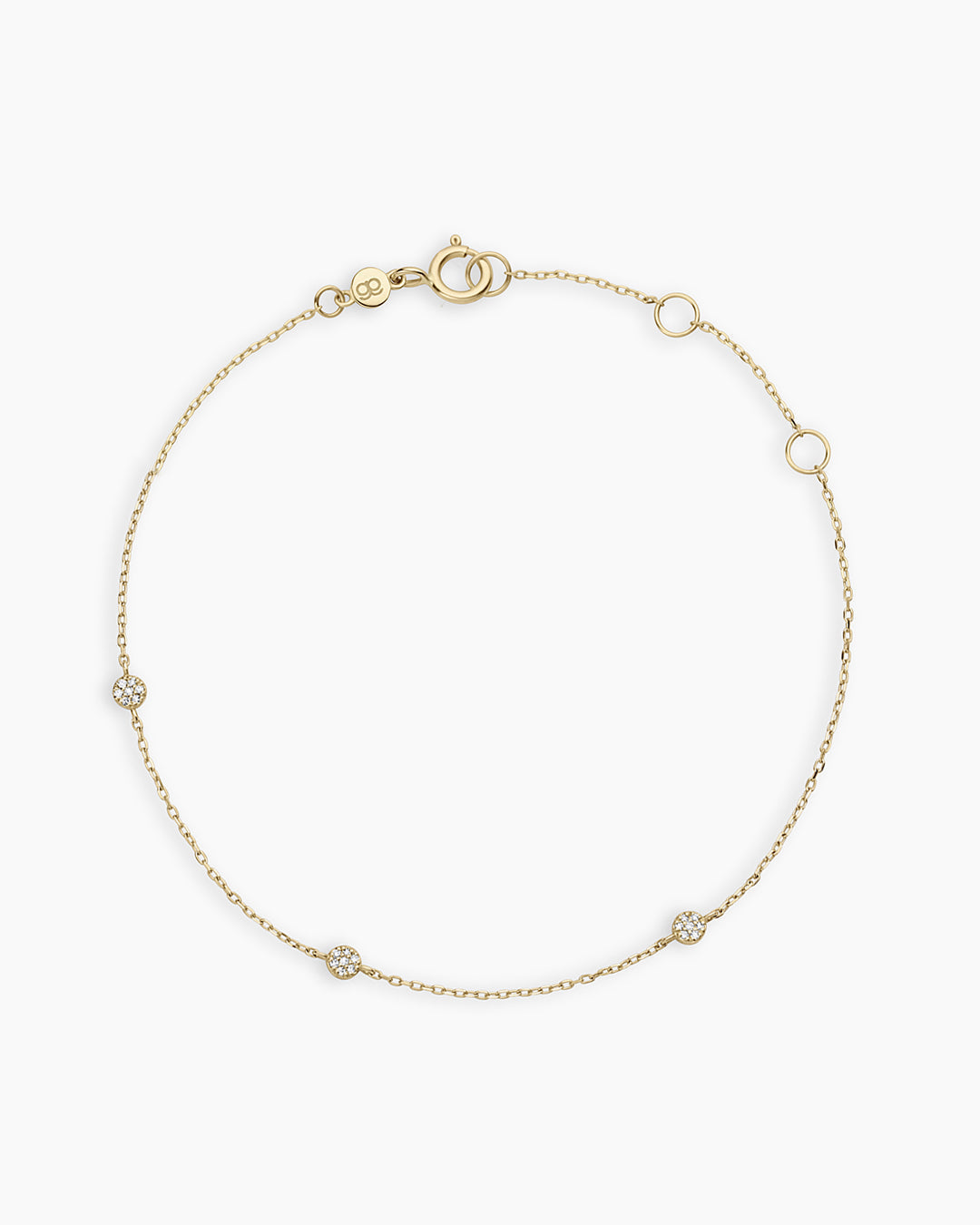Avaline 14K Diamond Pave Dot Bracelet
