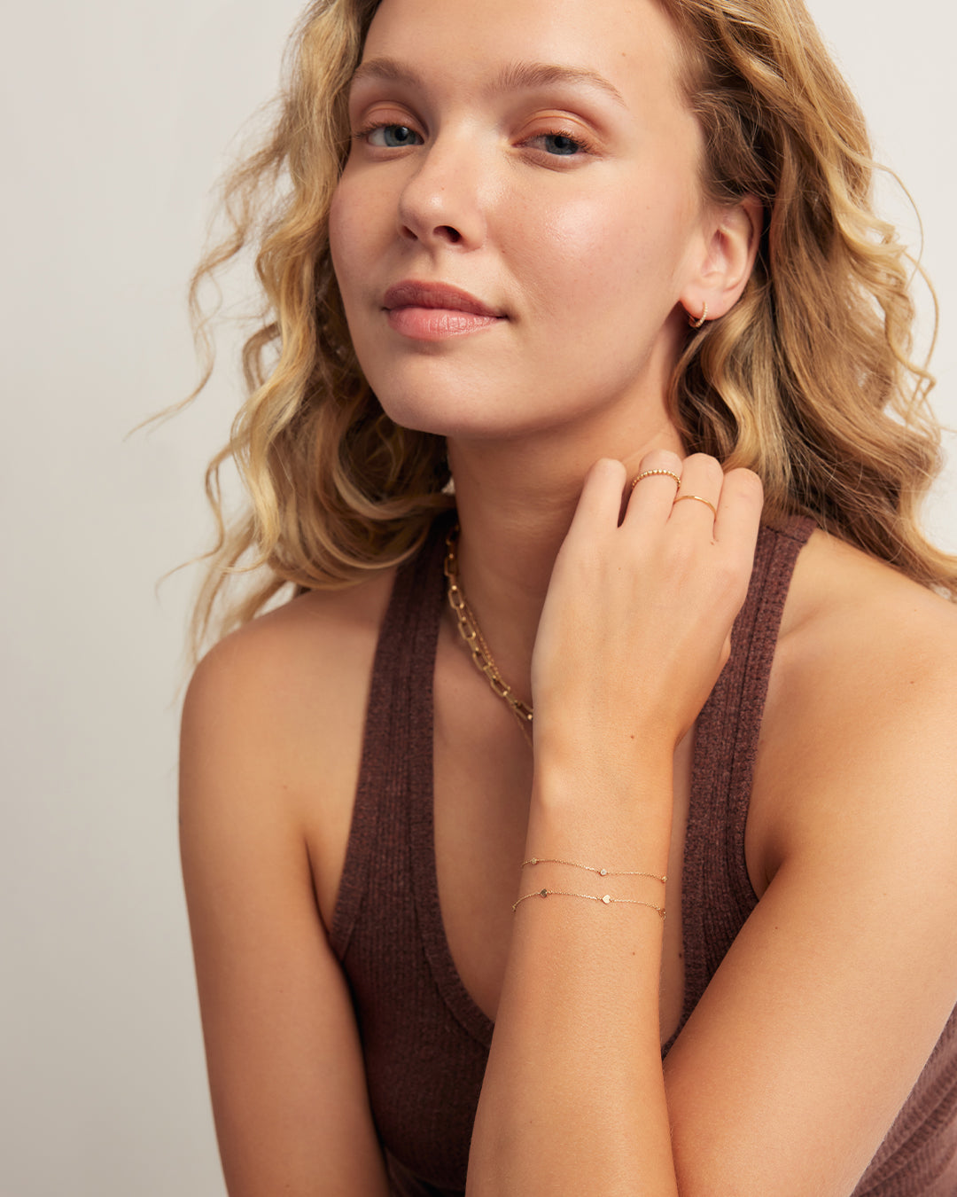 Avaline 14K Diamond Pave Dot Bracelet