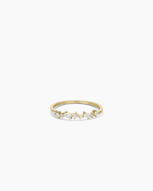 Avaline 14K Diamond and White Sapphire Amara Cluster Ring