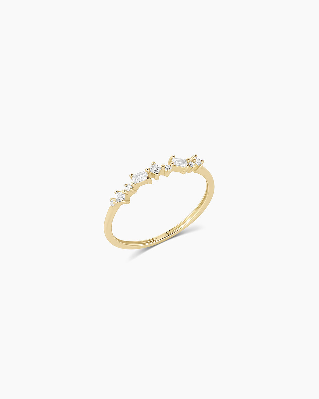 Avaline 14K Diamond and White Sapphire Amara Cluster Ring