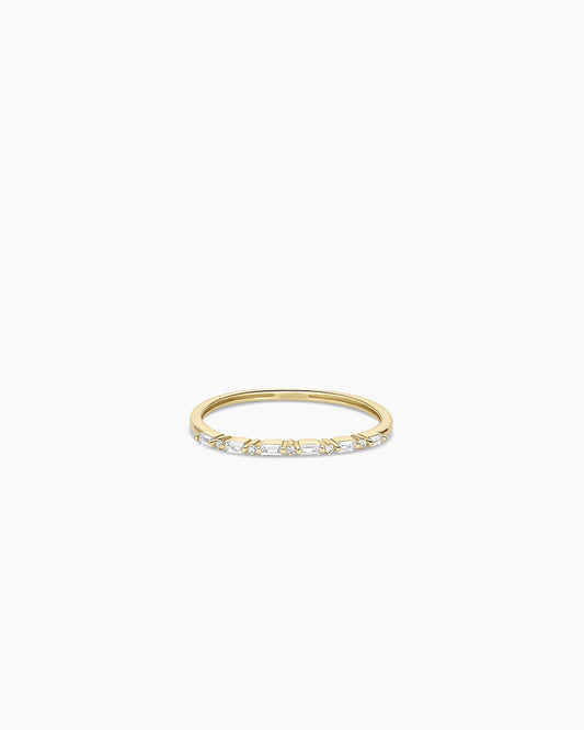 Avaline 14K Diamond and White Sapphire Amara Row Ring