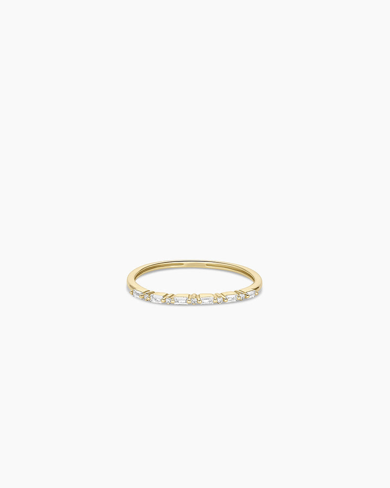 Avaline 14K Diamond and White Sapphire Amara Row Ring