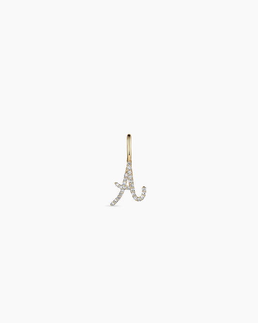 Avaline 14K Diamond Script Alphabet Charm