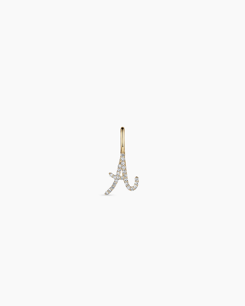 Avaline 14K Diamond Script Alphabet Charm
