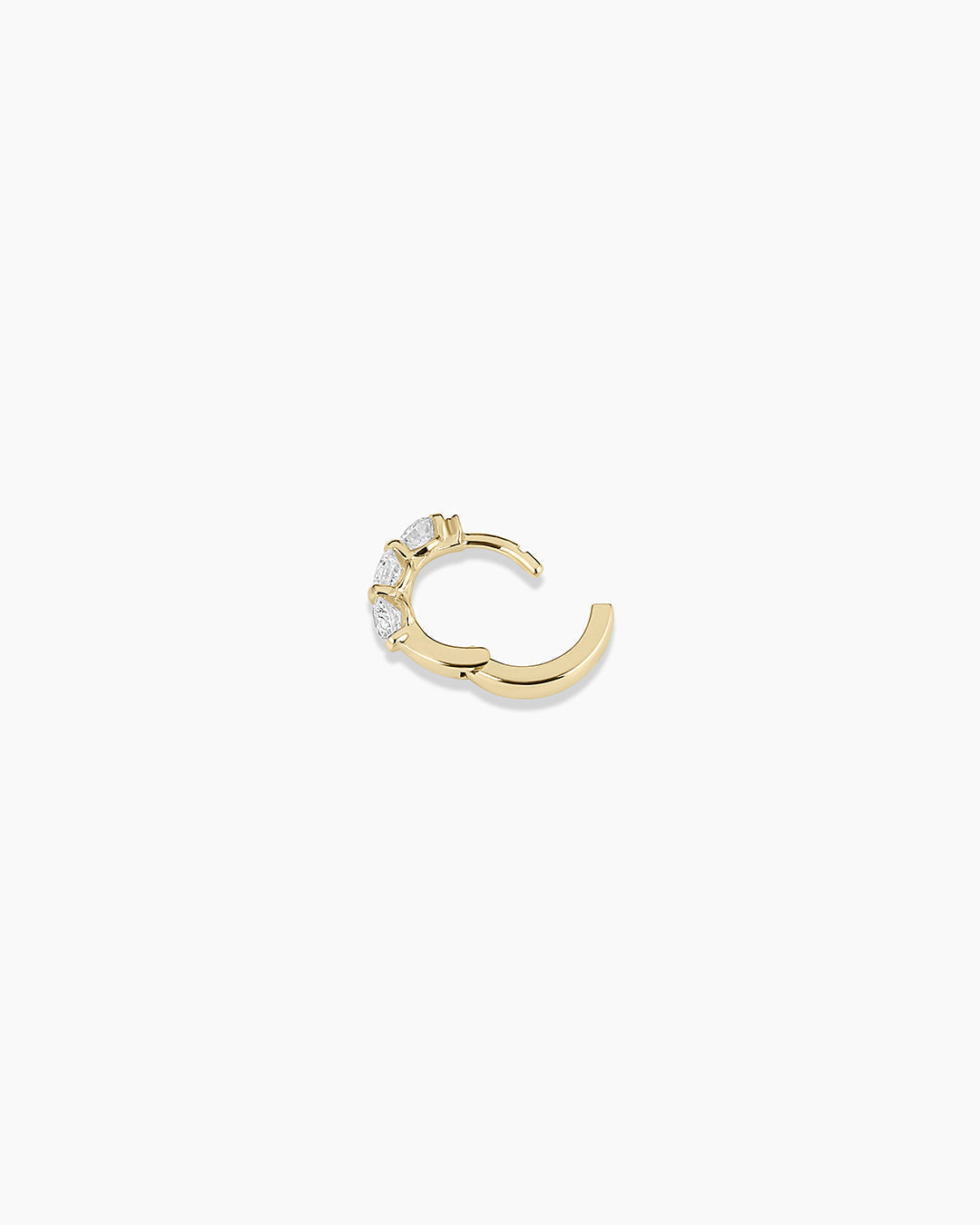Avaline 14K Lab Grown Diamond Halo Trio Single Huggie