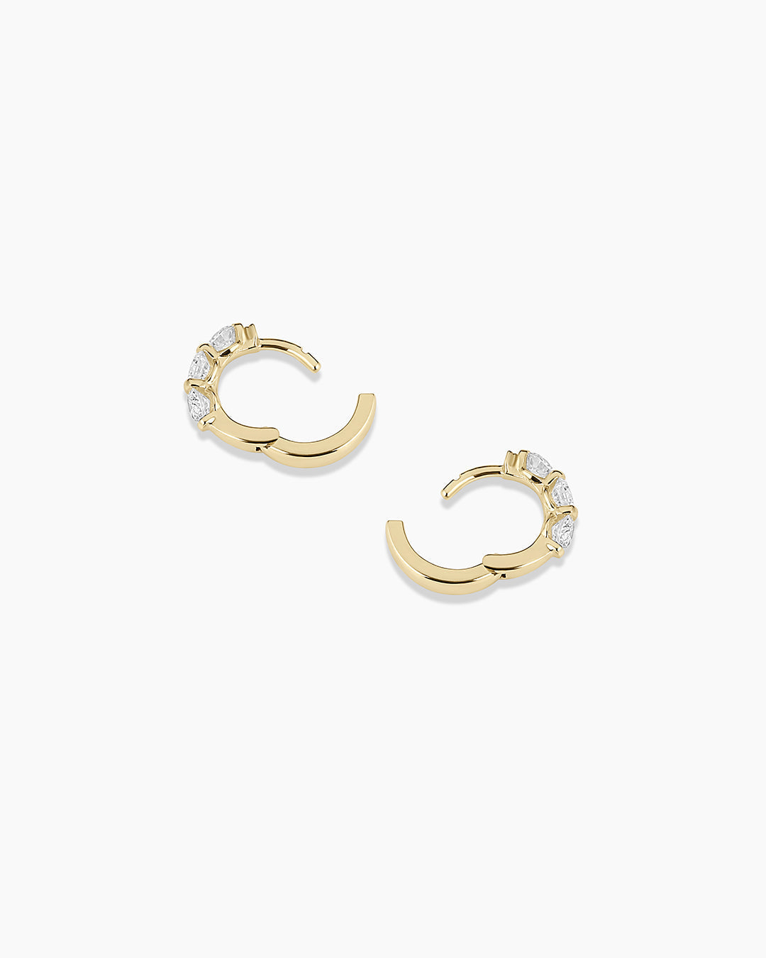 Avaline 14K Lab Grown Diamond Halo Trio Huggies