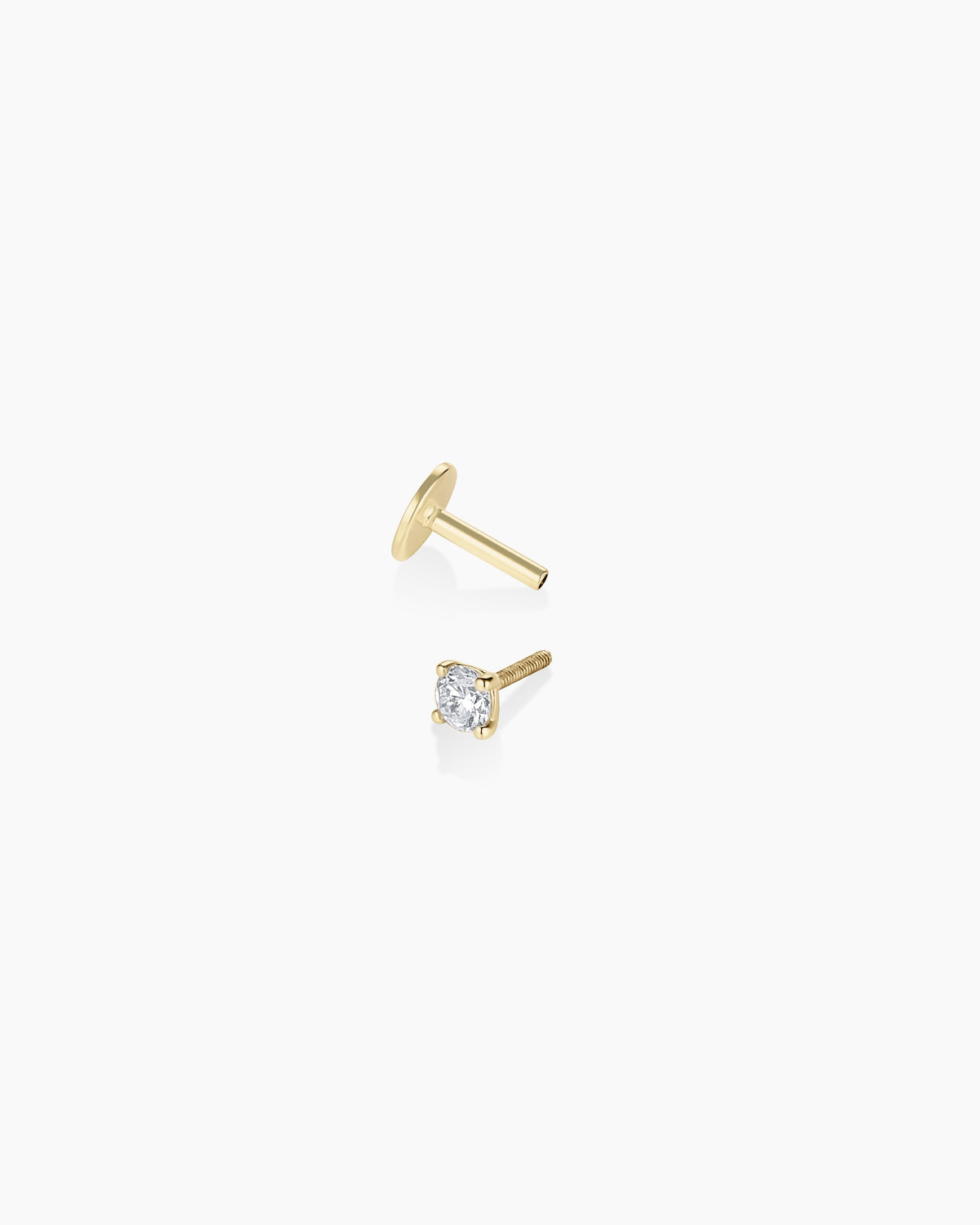 Avaline 14K Lab Grown Diamond Solitaire Flat Back Single Stud