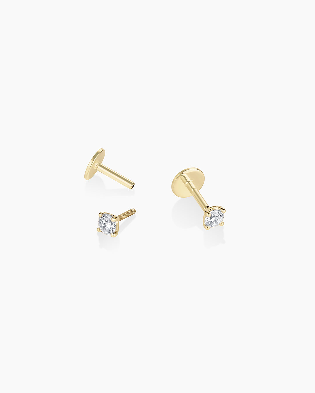 Avaline 14K Lab Grown Diamond Solitaire Flat Back Studs