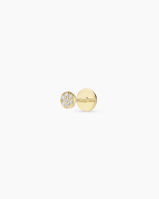 Avaline 14K Diamond Pavé Flat Back Single Stud