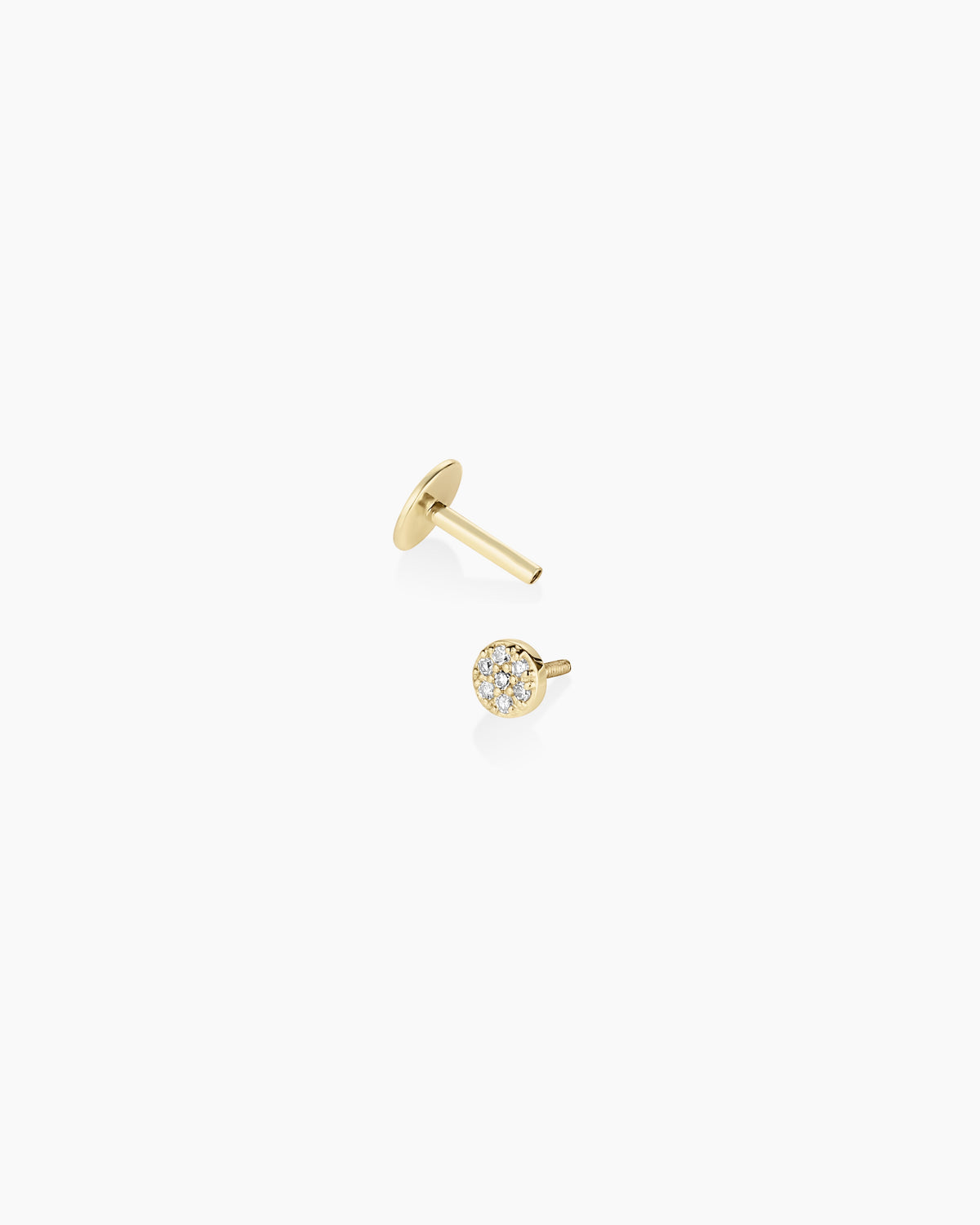 Avaline 14K Diamond Pavé Flat Back Single Stud