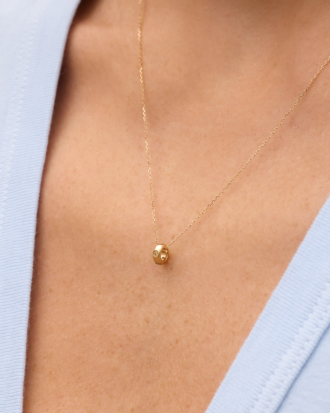 Avaline 14K Gold Birthstone Halo Charm