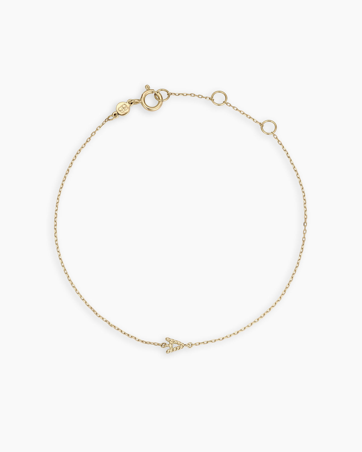 Avaline 14K Gold Crew Alphabet Bracelet
