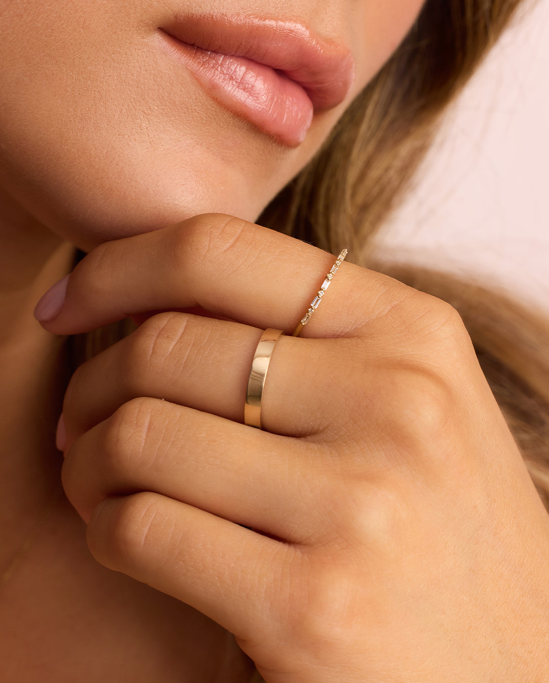 Avaline 14K Diamond and White Sapphire Amara Row Ring