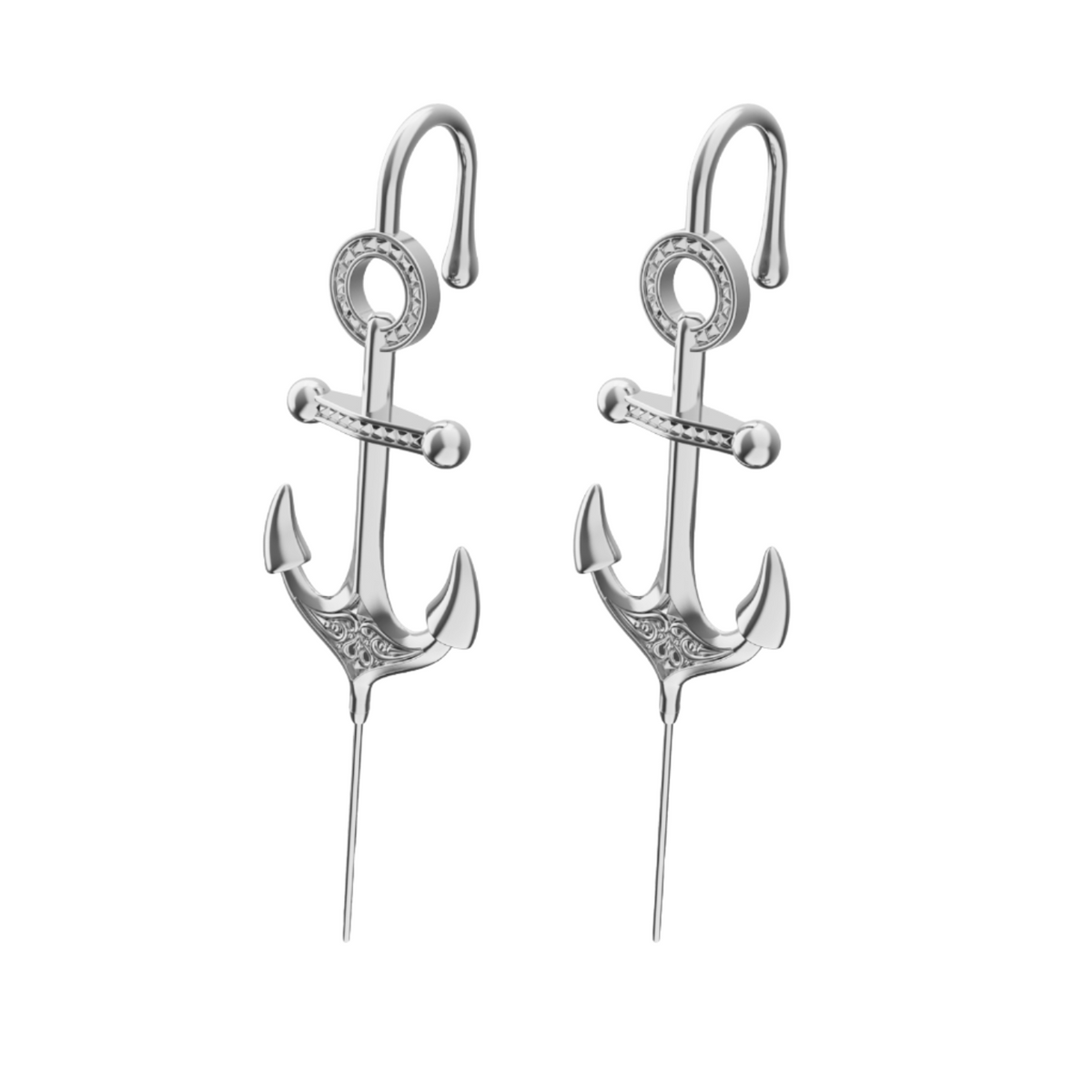 Safe Haven ear cuffs in silver, a pair