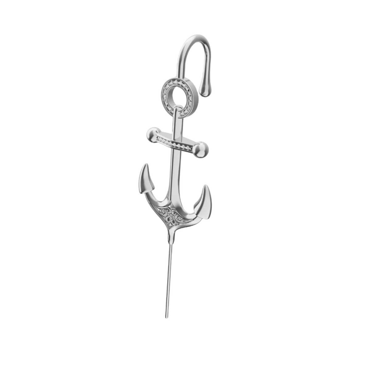 Safe Haven ear cuff in silver, single