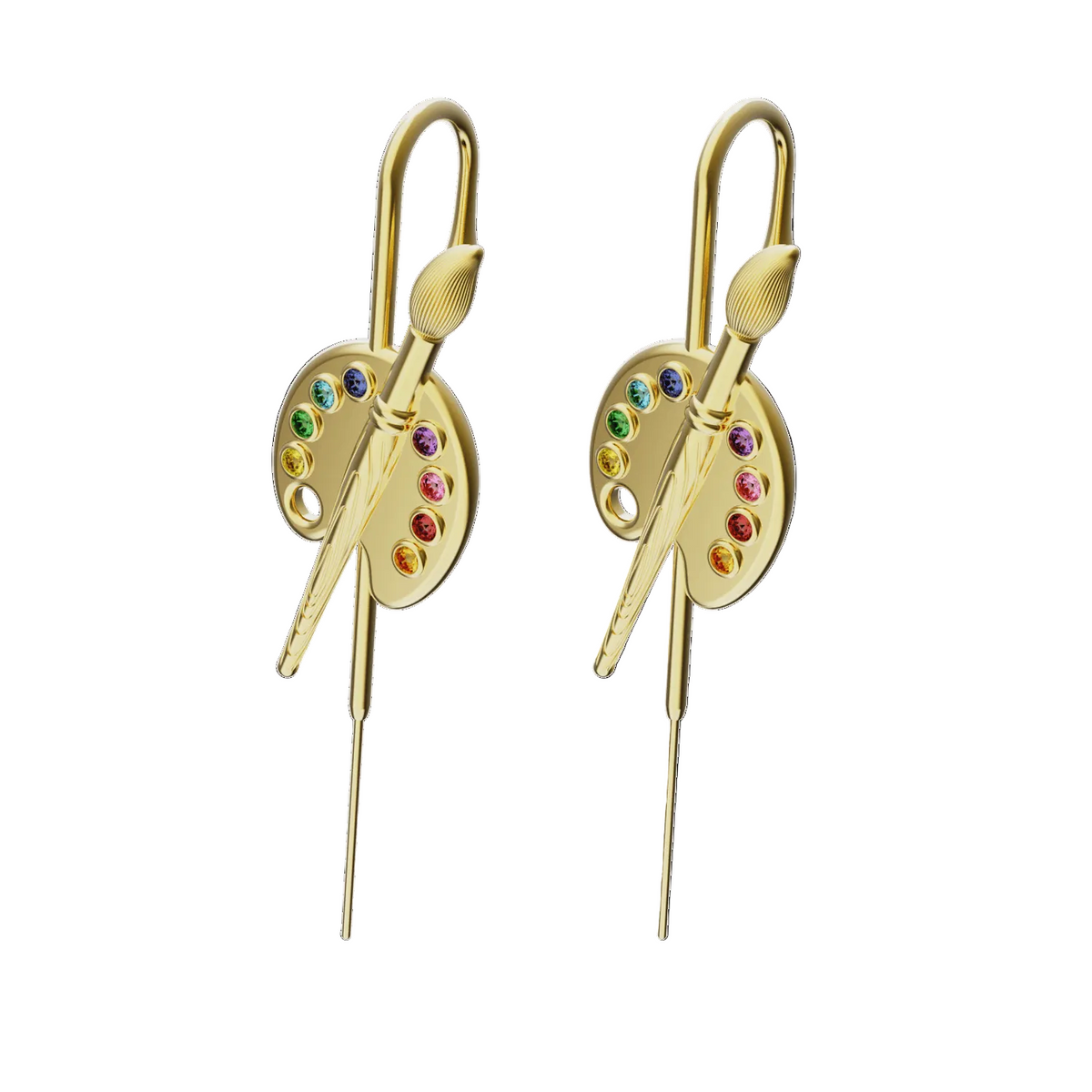 Artist ear cuffs in gold, a pair