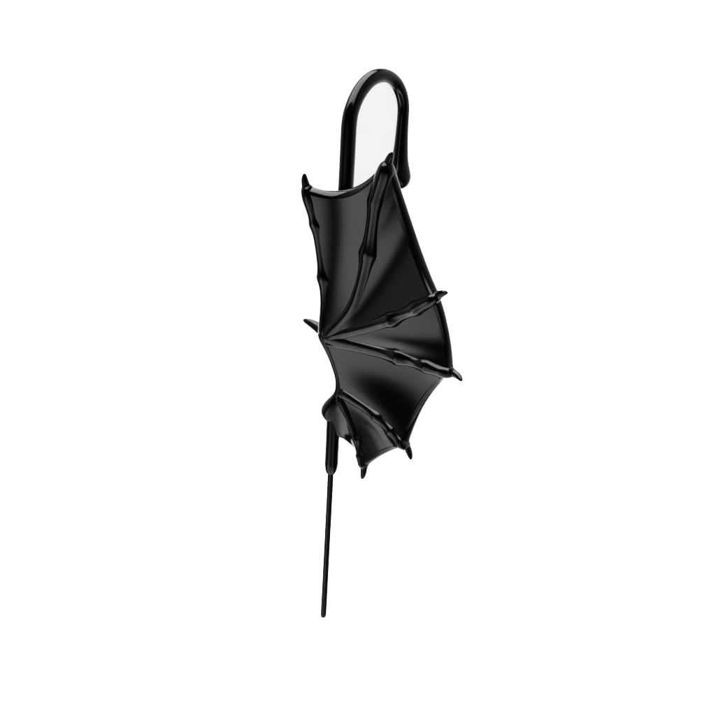 Nightfall Wings ear cuff in black, left-ear version