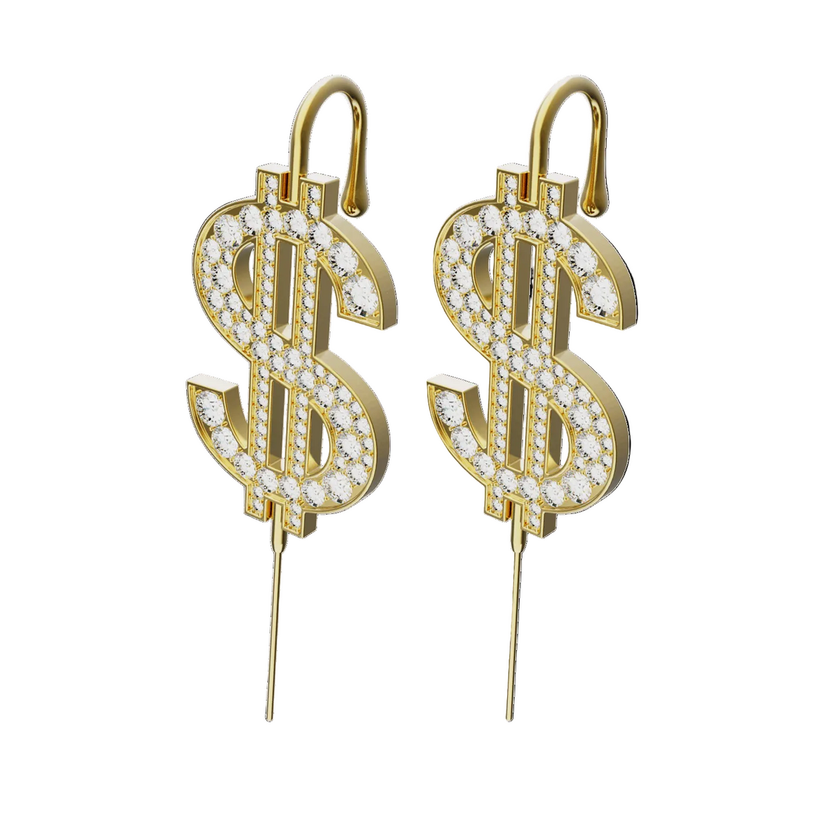 CA$H ear cuffs in gold, a pair