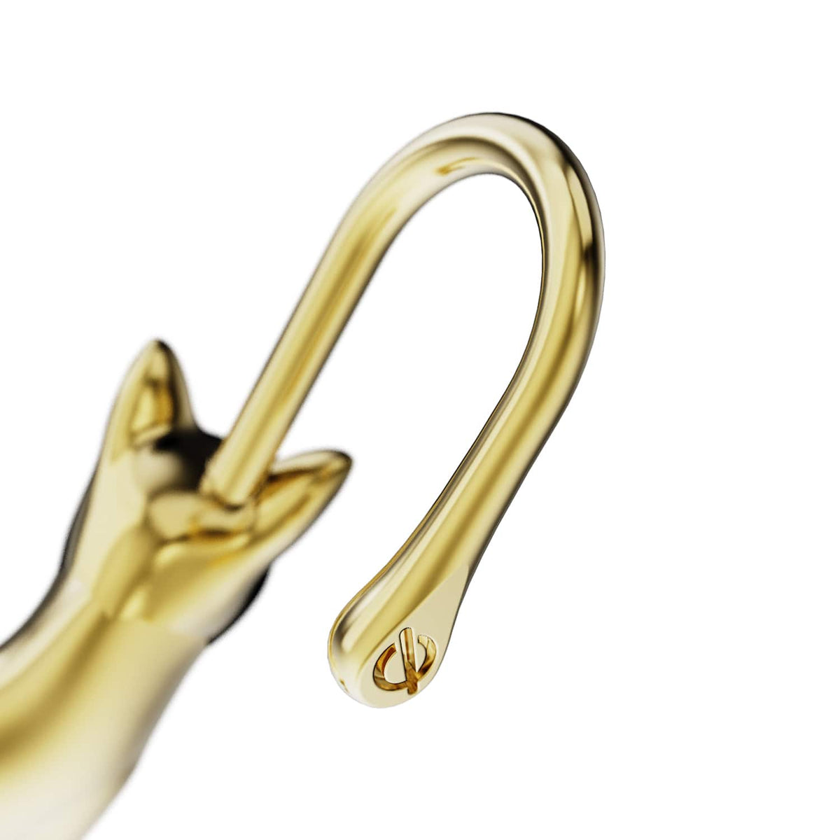 Mystic Cat ear cuff in gold, the hook that sits over the ear