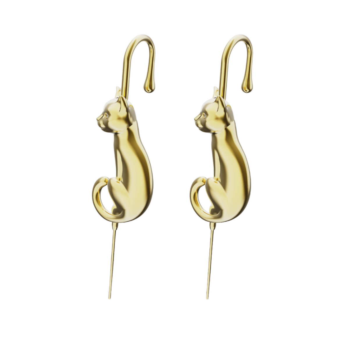 Mystic Cat ear cuffs in gold, a pair
