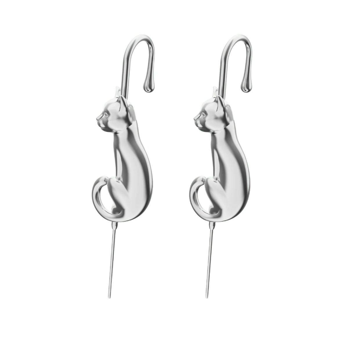 Mystic Cat ear cuffs in silver, a pair