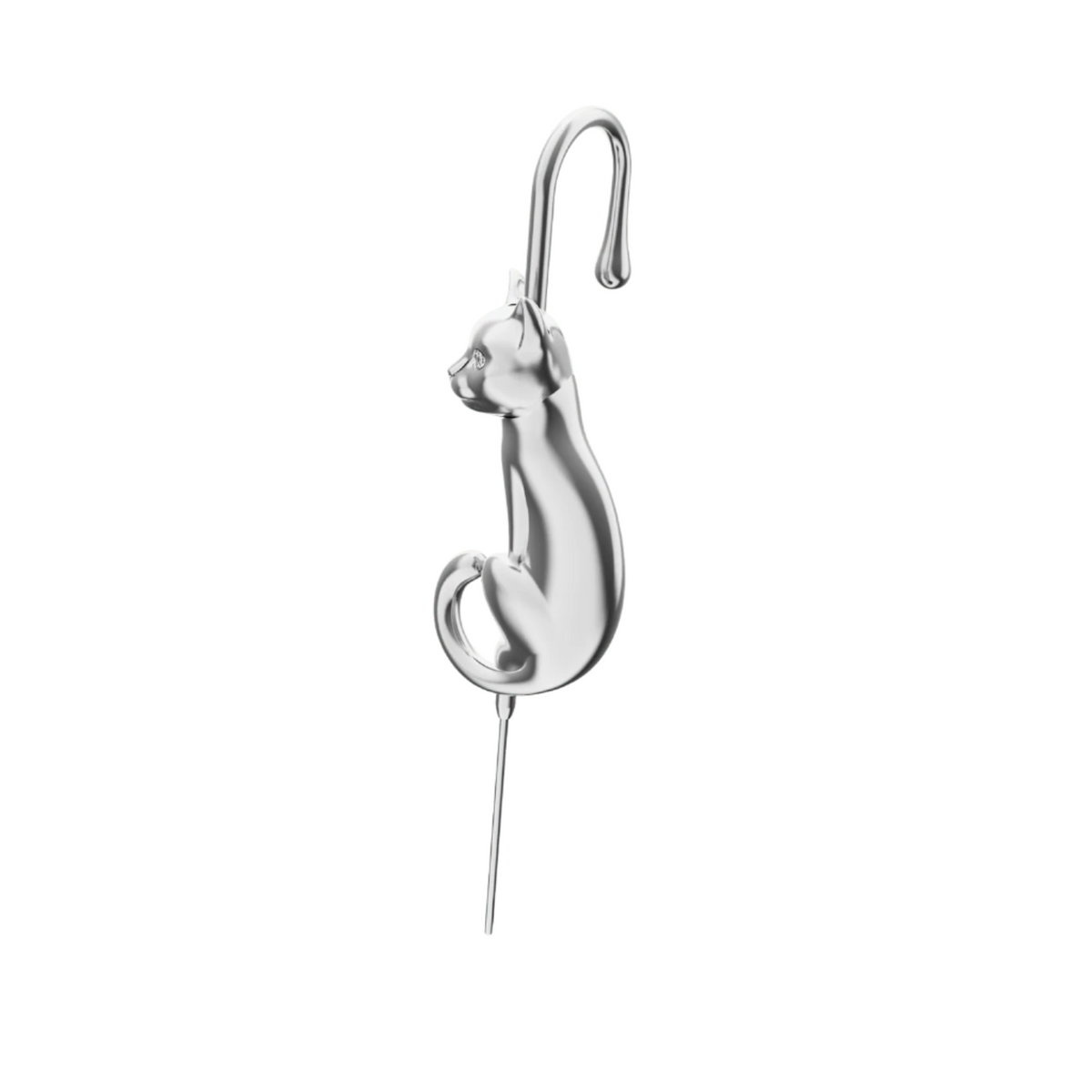 Mystic Cat ear cuff in silver, single