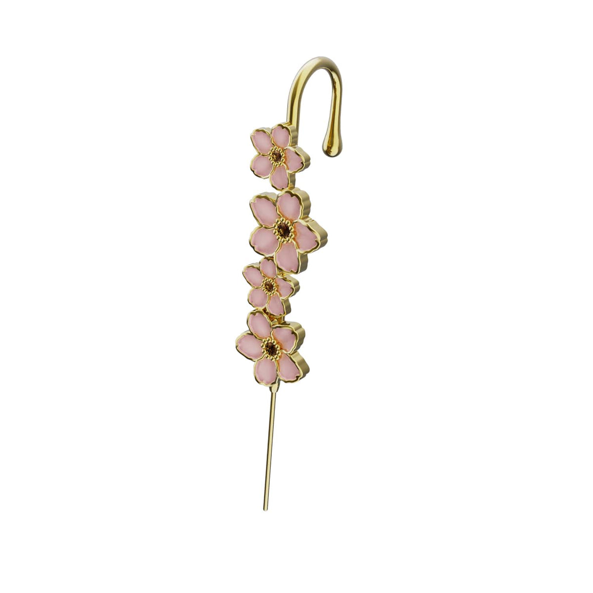 Cherry Blossom ear cuff in gold, single
