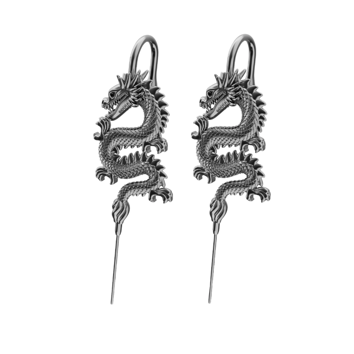 Tianlong 天龙 ear cuffs in black, a pair